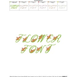 Flower Font-1 Embroidery Font Set-4