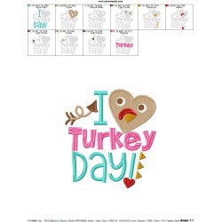 I Heart Turkey Day Lettering Embroidery Design Pattern-2