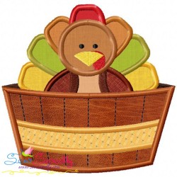 Turkey in Barrel Applique Design Pattern-1