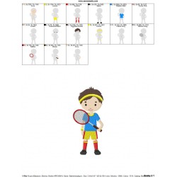 Badminton Player Embroidery Design Pattern-2