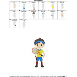 Tennis Player Embroidery Design Pattern-2