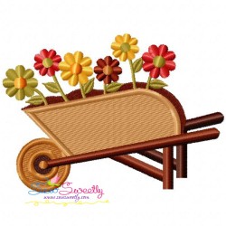 Wheelbarrow Embroidery Design Pattern-1