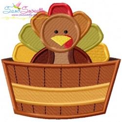 Turkey in Barrel Embroidery Design Pattern-1