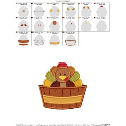 Turkey in Barrel Embroidery Design Pattern-2