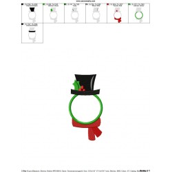 Snowman Monogram Frame Embroidery Design Pattern-2
