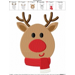 Christmas Reindeer Embroidery Design Pattern-2