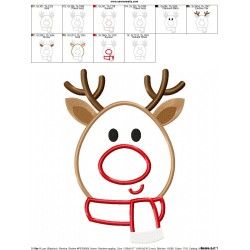 Christmas Reindeer Applique Design Pattern-2