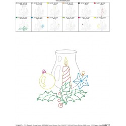 Christmas Bean Stitch Candle-1 Embroidery Design Pattern-2