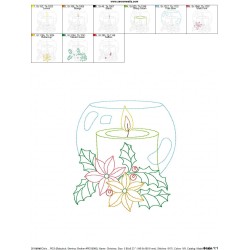 Christmas Bean Stitch Candle-4 Embroidery Design Pattern-2