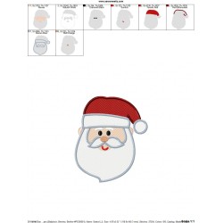 Cute Santa Face Embroidery Design Pattern-2