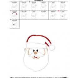 Cute Santa Face Applique Design Pattern-2