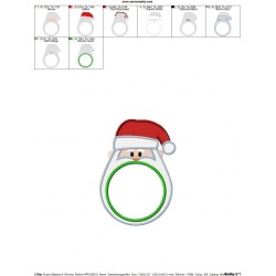 Santa Monogram Frame Embroidery Design Pattern-2
