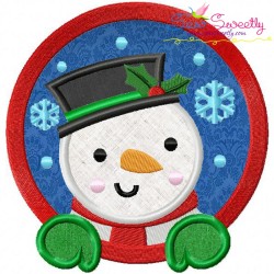 Snowman Frame Applique Design Pattern-1