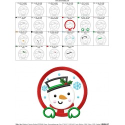 Snowman Frame Applique Design Pattern-2