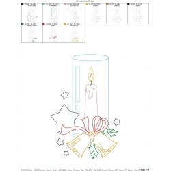 Christmas Bean Stitch Candle-7 Embroidery Design Pattern-2
