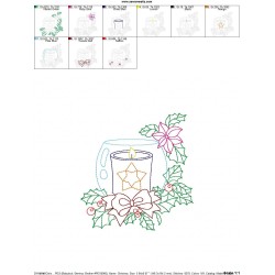 Christmas Bean Stitch Candle-8 Embroidery Design Pattern-2