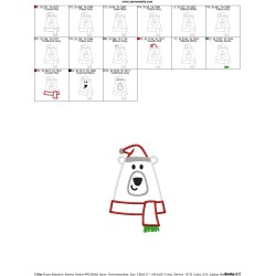 Christmas Polar Bear Applique Design Pattern-2