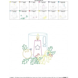 Christmas Bean Stitch Candle-9 Embroidery Design Pattern-2