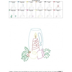 Christmas Bean Stitch Candle-10 Embroidery Design Pattern-2