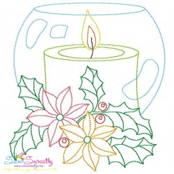 Christmas Bean Stitch Candles Embroidery Design Bundle-5