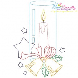 Christmas Bean Stitch Candles Embroidery Design Bundle-8