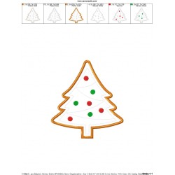 Gingerbread Christmas Tree Applique Design Pattern-2