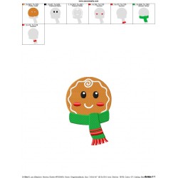 Gingerbread Face Boy Embroidery Design Pattern-2