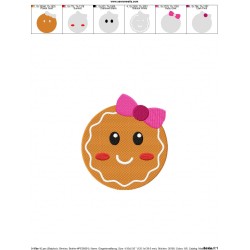Gingerbread Face Girl Embroidery Design Pattern-2