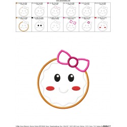 Gingerbread Face Girl Applique Design Pattern-2