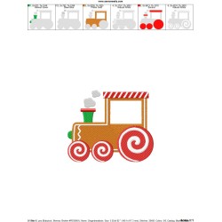 Gingerbread Train Embroidery Design Pattern-2
