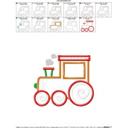 Gingerbread Train Applique Design Pattern-2