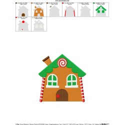 Gingerbread House Embroidery Design Pattern-2