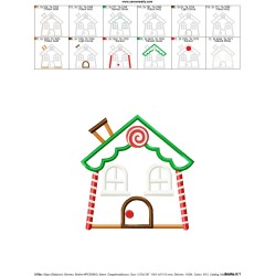 Gingerbread House Applique Design Pattern-2