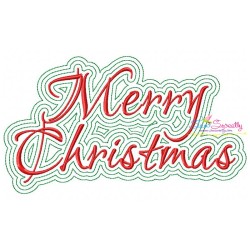 Merry Christmas Outlines Embroidery Design Pattern-1