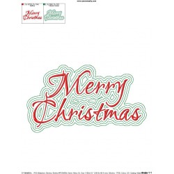 Merry Christmas Outlines Embroidery Design Pattern-2