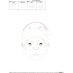 Bean Stitch Santa Face Embroidery Design Pattern-2