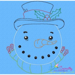 Bean Stitch Snowman Embroidery Design Pattern-1