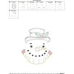 Bean Stitch Snowman Embroidery Design Pattern-2