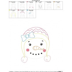 Bean Stitch Snowgirl Embroidery Design Pattern-2