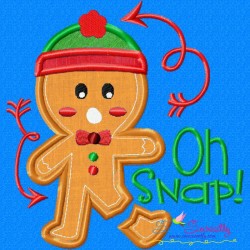 Gingerbread Oh Snap Applique Design Pattern-1