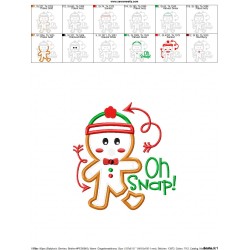 Gingerbread Oh Snap Applique Design Pattern-2