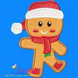 Gingerbread Santa Hat Applique Design Pattern-1