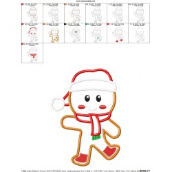 Gingerbread Santa Hat Applique Design Pattern-2