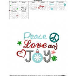 Peace Love Joy Embroidery Design Pattern-2