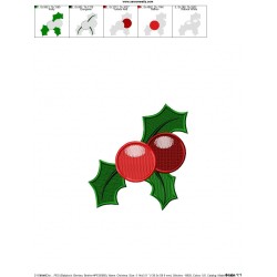Christmas Holly Leaves-2 Embroidery Design Pattern-2