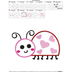 Valentine Ladybug Applique Design Pattern-2