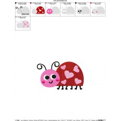 Valentine Ladybug Embroidery Design Pattern-2