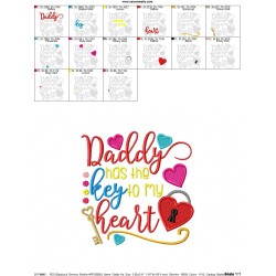 Daddy Has Key To My Heart Embroidery Design Pattern-2