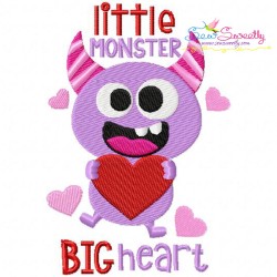 Little Valentine Monster Embroidery Design Pattern-1