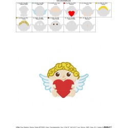 Cherub Baby With Heart Embroidery Design Pattern-2